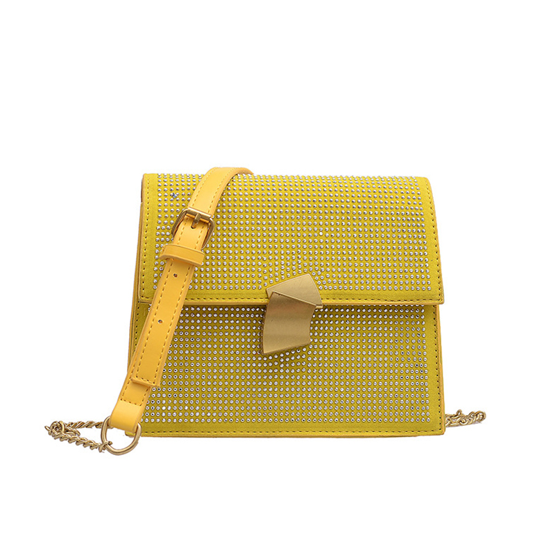 

Lovely Trendy Chain Strap Yellow Crossbody Bag