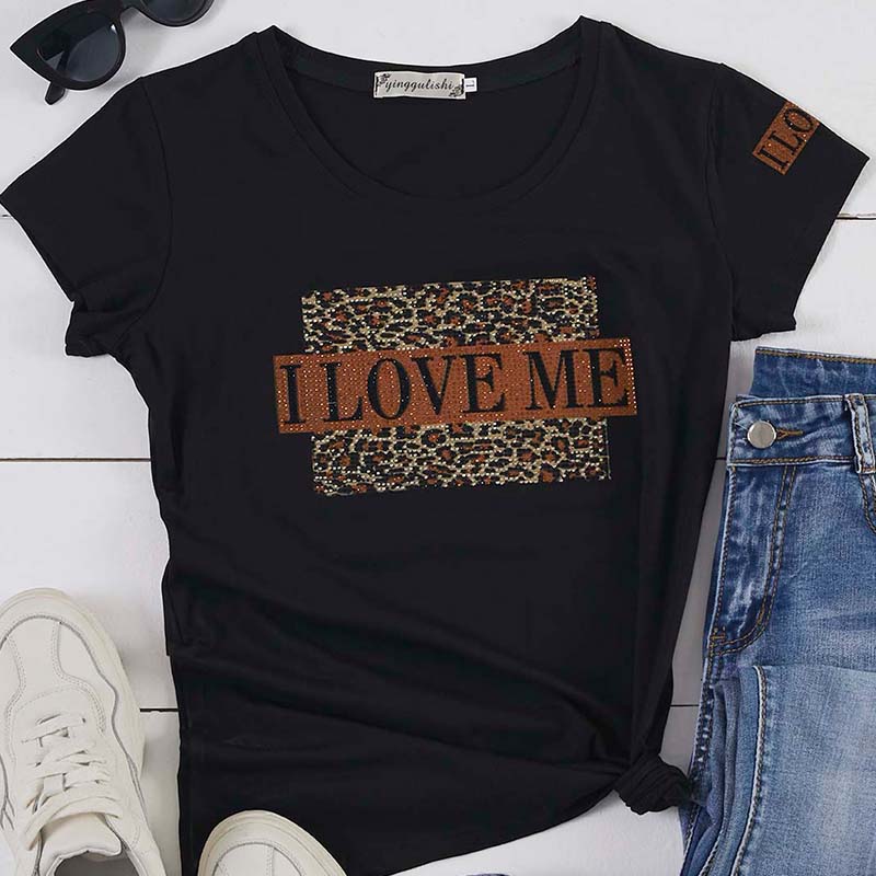 

Lovely Casual Letter Print Black T-shirt