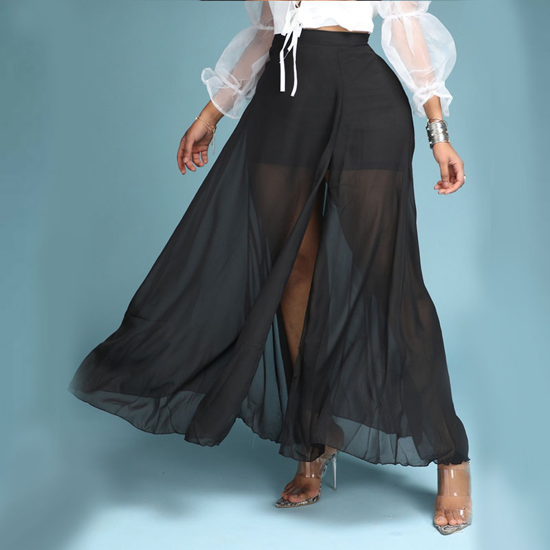 

Lovely Bohemian Side High Slit Black Skirt