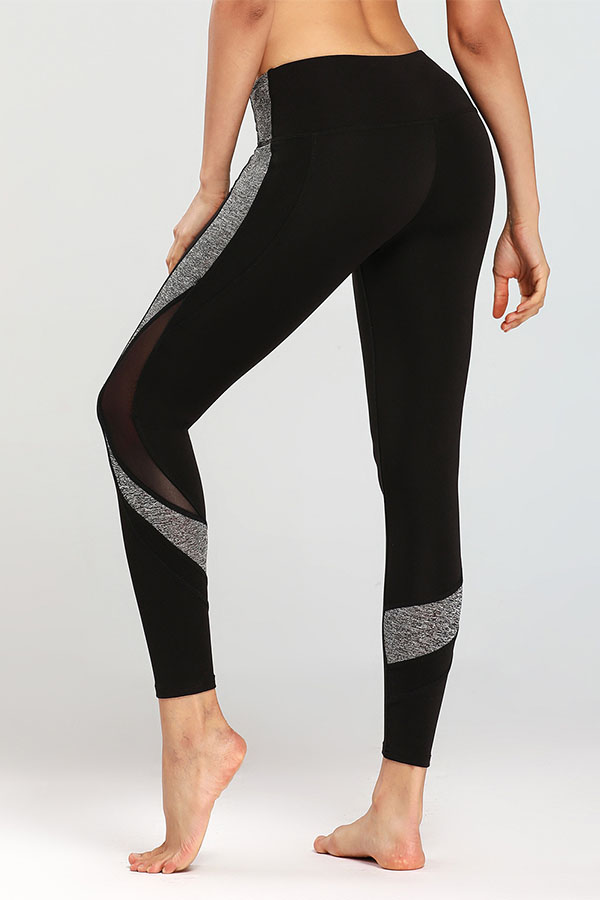 Lovely Leisure Patchwork Grey Black Leggings_Leggings_Bottoms ...