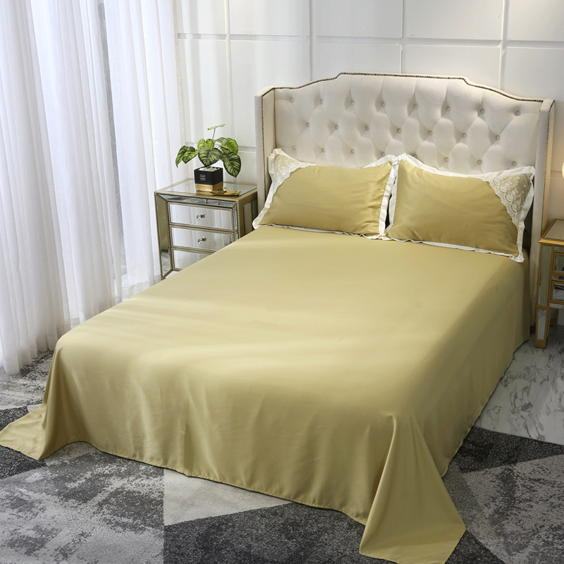 

Lovely Sweet Lace Hem Gold Bedding Set