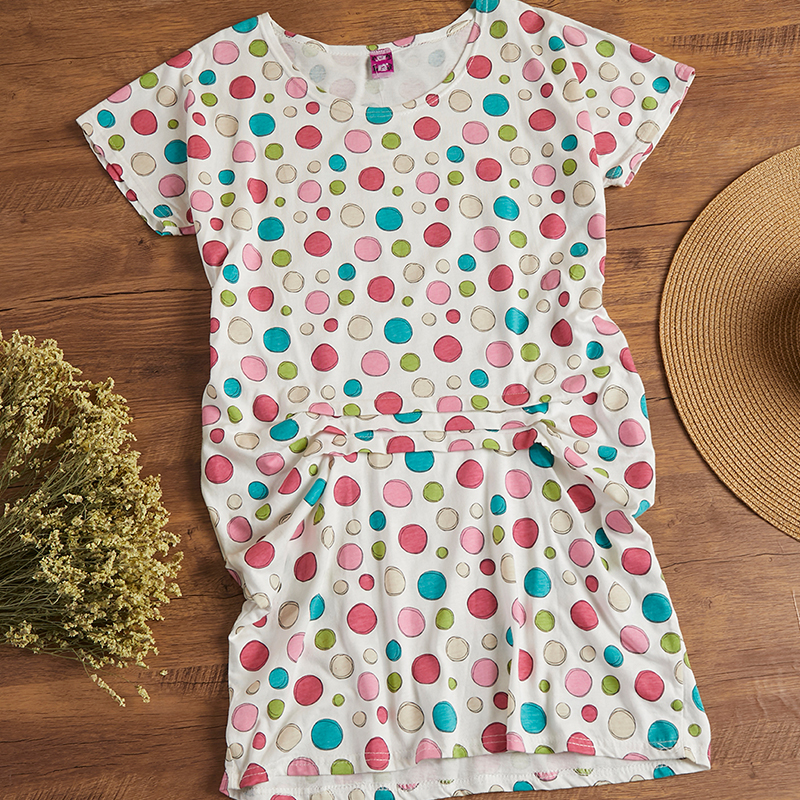 

Lovely Leisure Dot Print White Sleepwear