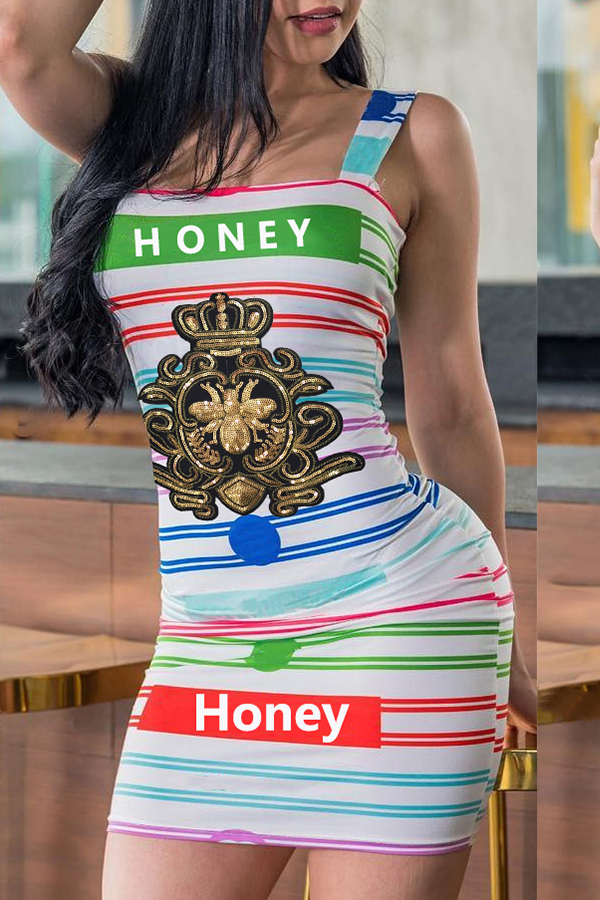 

Lovely Leisure Striped Multicolor Mini Dress, Multicolor stripe