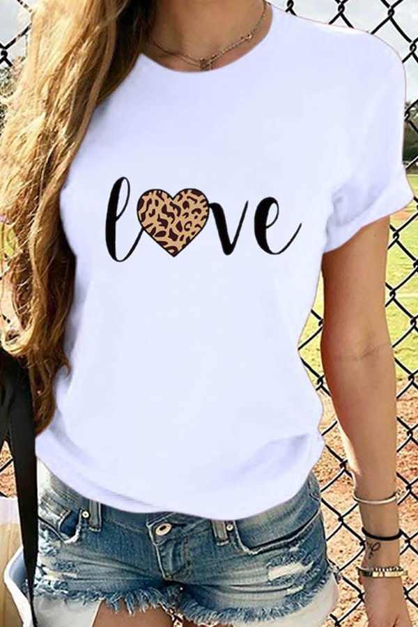 

Lovely Leisure Print White T-shirt