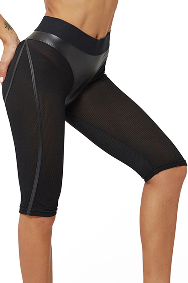 

Lovely Sportswear Patchwork Black Shorts