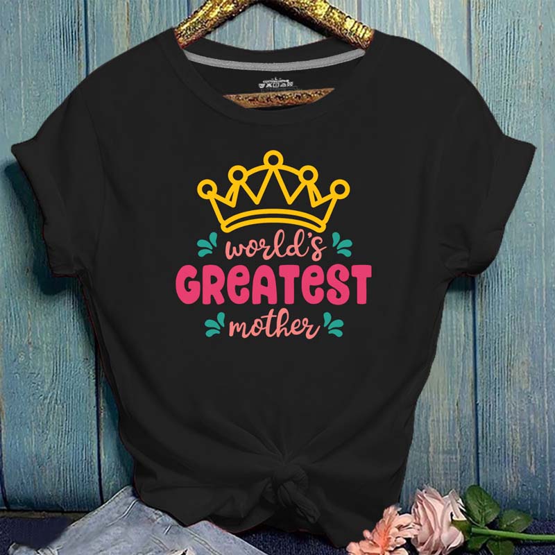 

Lovely Casual O Neck Letter Print Black T-shirt