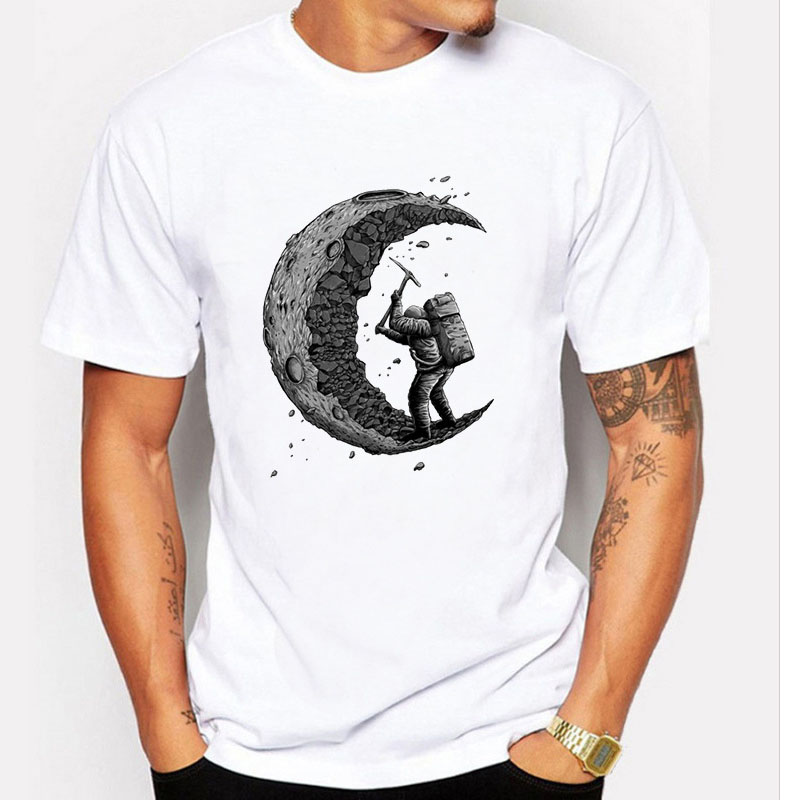 

Lovely Leisure O Neck Print White T-shirt