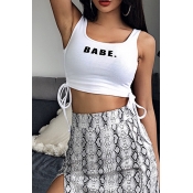 Lovely Casual Bandage Design White Camisole