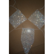 Lovely Sexy Sequined Decorative White Bra Sets