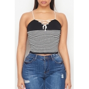 Lovely Trendy Striped Black Camisole