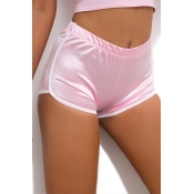 Lovely Casual Patchwork Pink Shorts