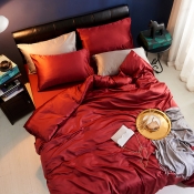 Lovely Leisure Basic Wine Red Bedding Set