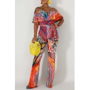 Lovely Bohemian Print Multicolor One-piece Jumpsui