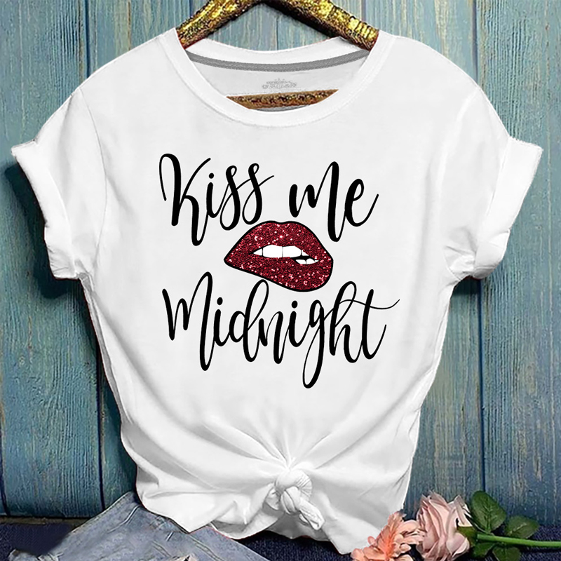 

Lovely Casual O Neck Letter Print White T-shirt
