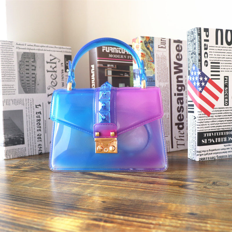 

Lovely Trendy See-through Blue Crossbody Bag