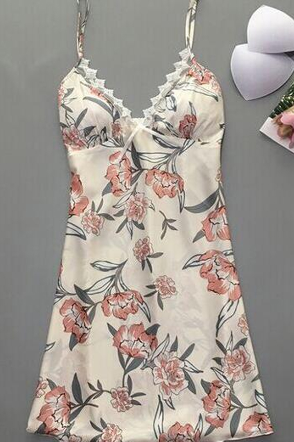 

Lovely Stylish Print Light Yellow Sleepwear