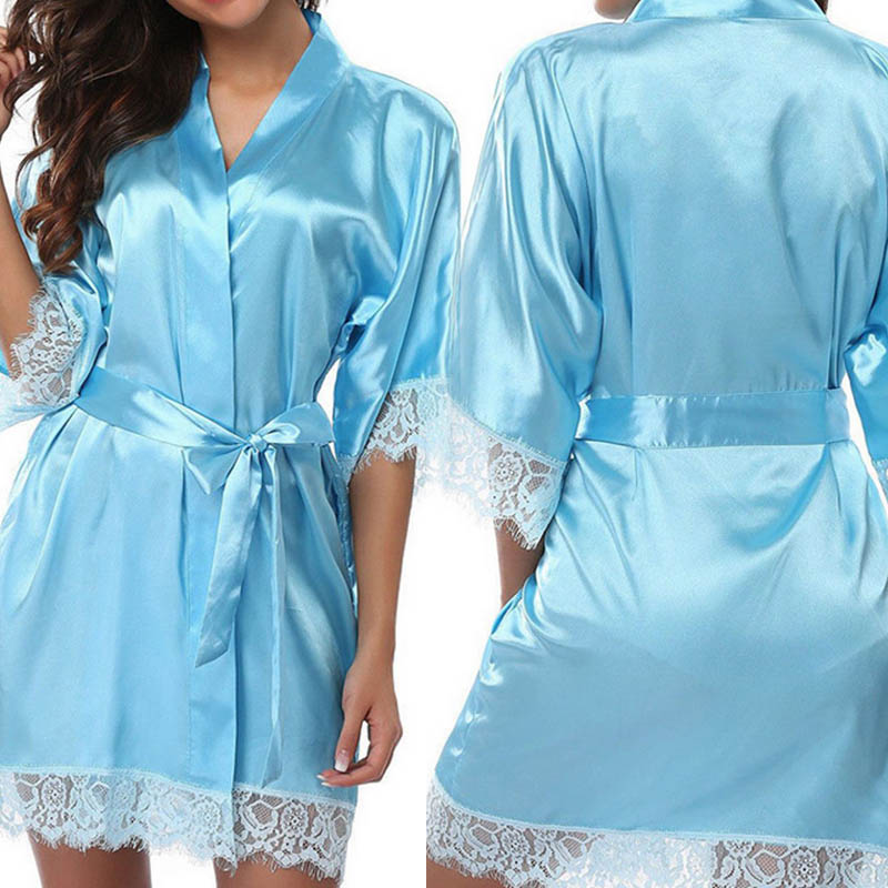 

Lovely Leisure Lace Patchwork Skyblue Sleepwear