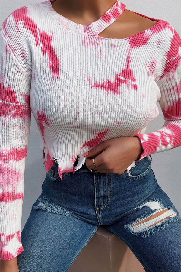 

Lovely Trendy Hollow-out White Blouse