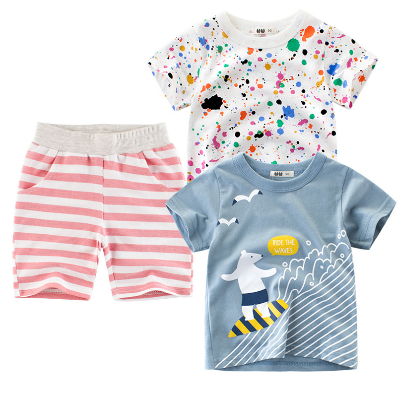 

Lovely Casual Striped Print Pink Boy Two-piece Shorts Set, Pink stripe