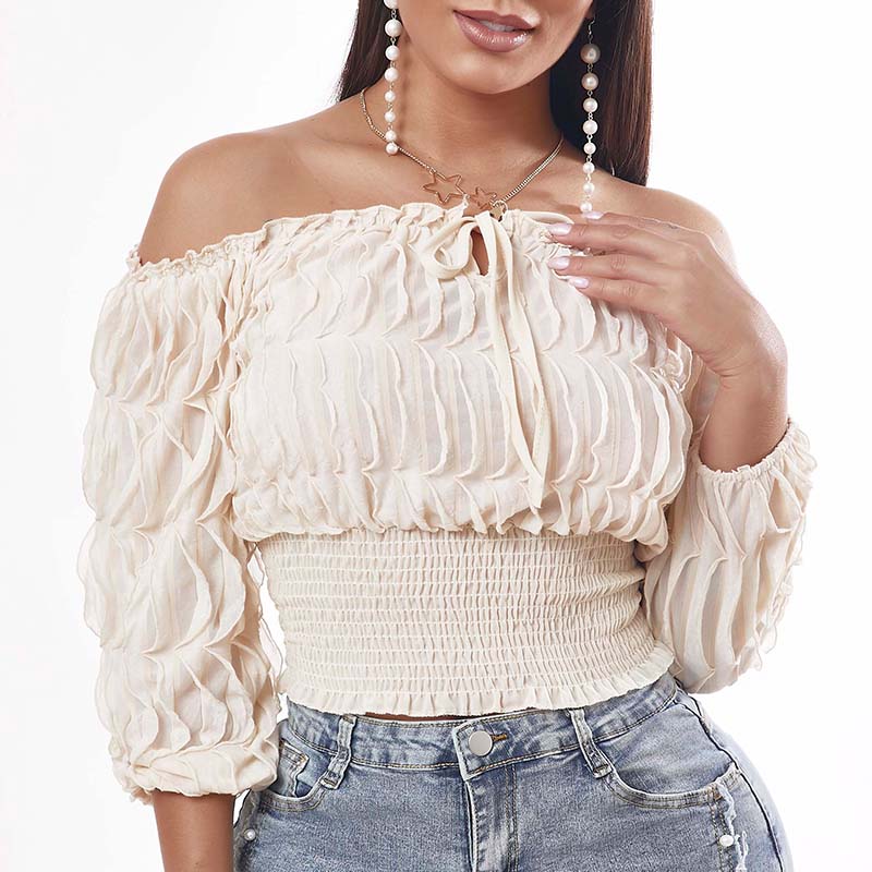 

Lovely Trendy Fold Design White Blouse