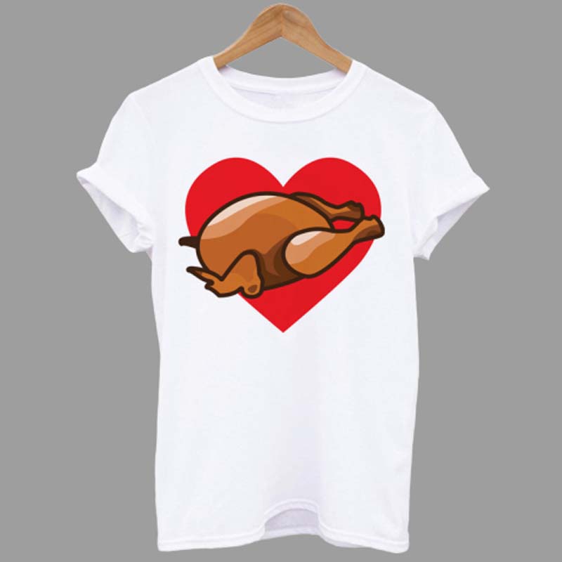 

Lovely Leisure O Neck Heart White Plus Size T-shirt