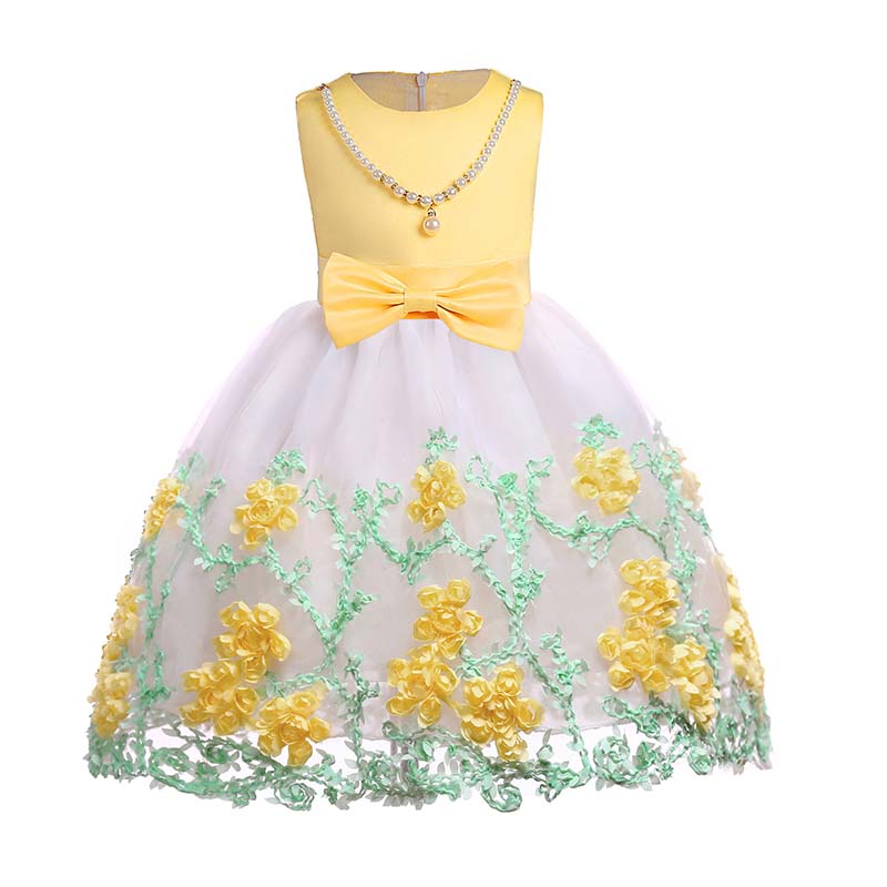 

Lovely Stylish Embroidered Design Yellow Girl Knee Length Dress