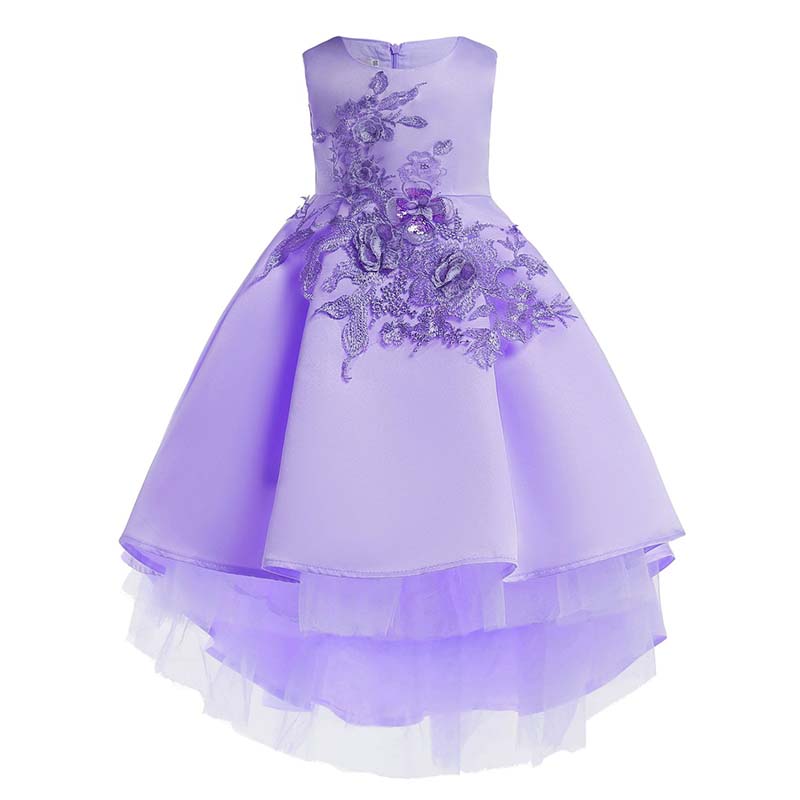 

Lovely Stylish Embroidered Design Purple Girl Knee Length Dress