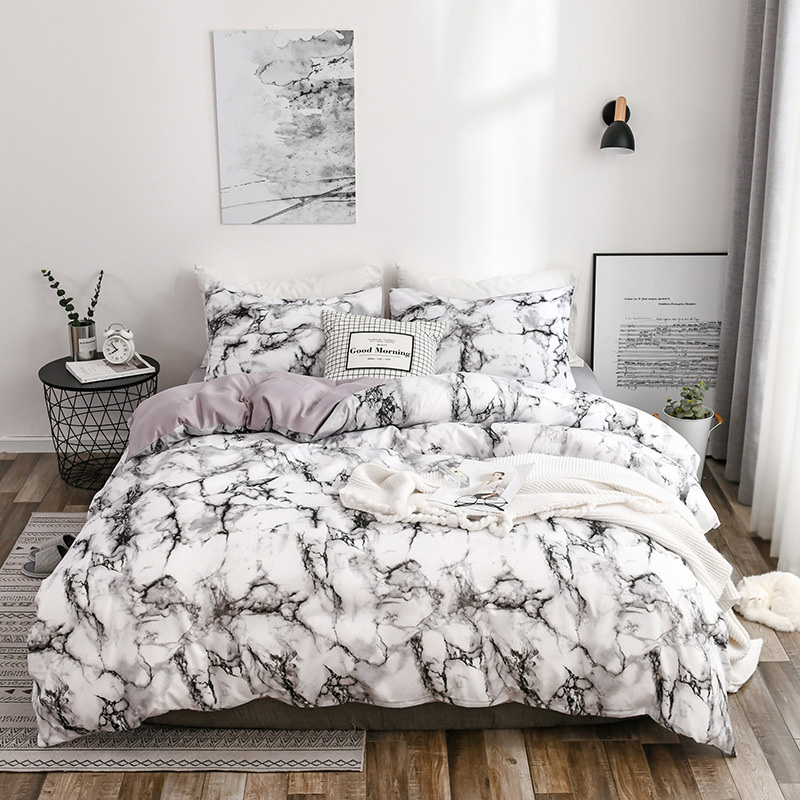 

Lovely Cosy Print White Bedding Set