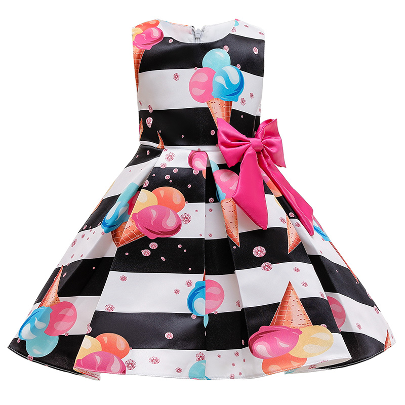

Lovely Trendy Striped Print Black Girl Mid Calf Dress