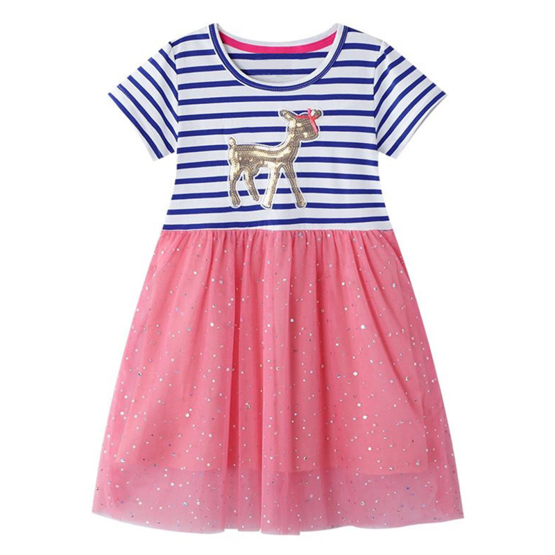 

Lovely Stylish Patchwork Light Pink Girl Knee Length Dress