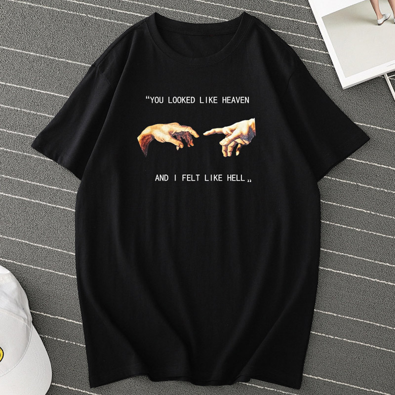 

Lovely Leisure O Neck Print Black T-shirt