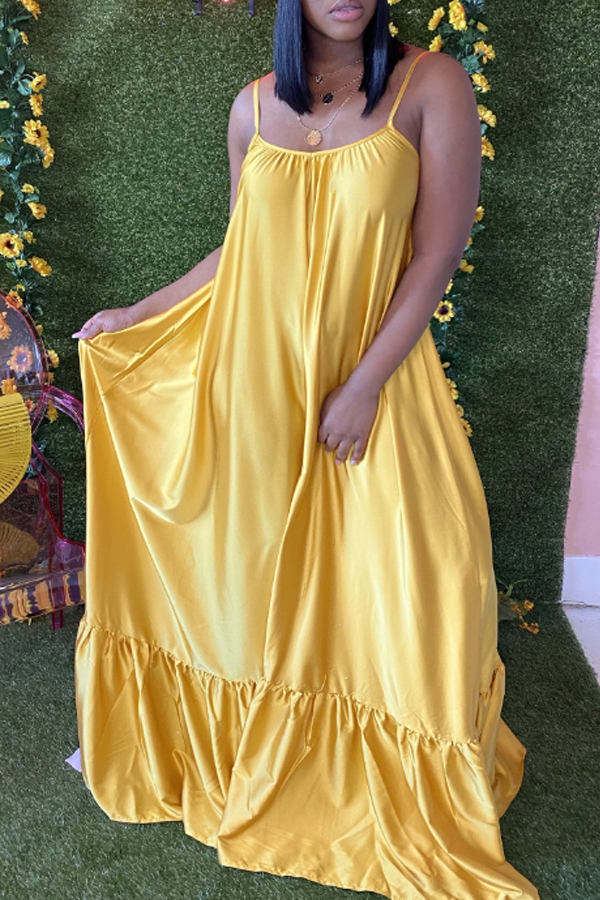 

Lovely Leisure Loose Yellow Maxi Dress