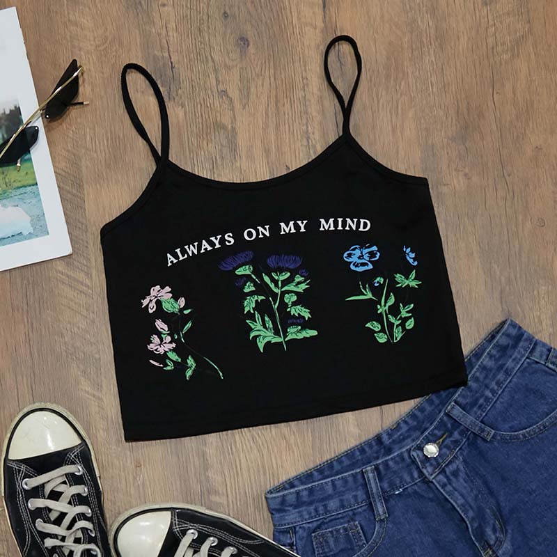 

Lovely Casual Print Black Camisole