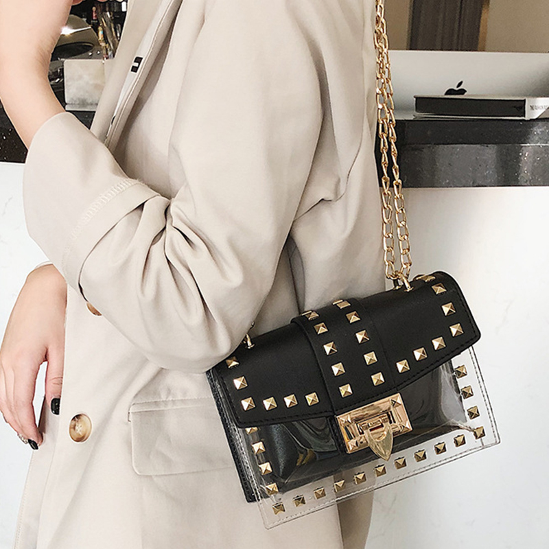 

Lovely Chic See-through Black Crossbody Bag