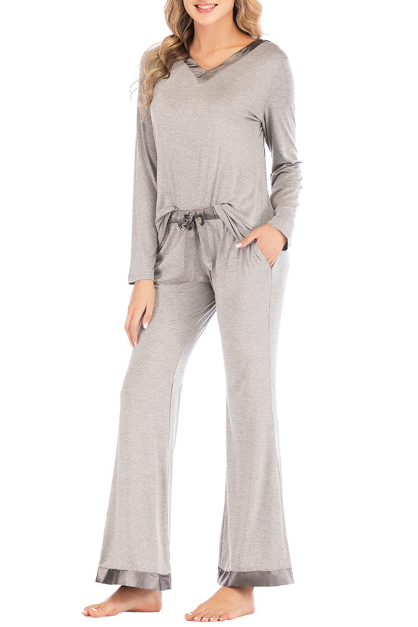 

Lovely Leisure Patchwork Grey One-piece Jumpsuit