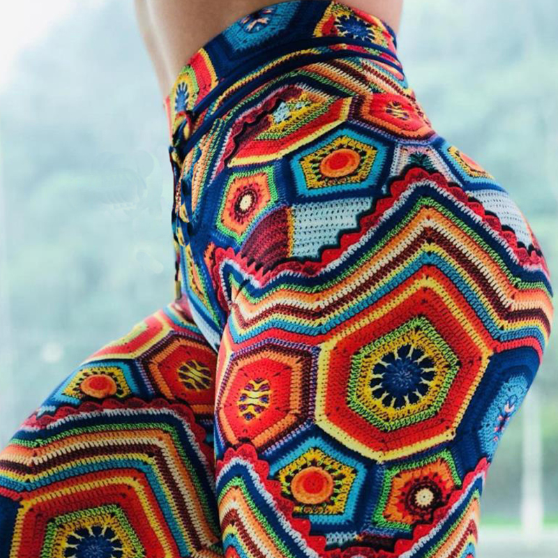 

Lovely Sportswear Print Multicolor Plus Size Pants, Multi