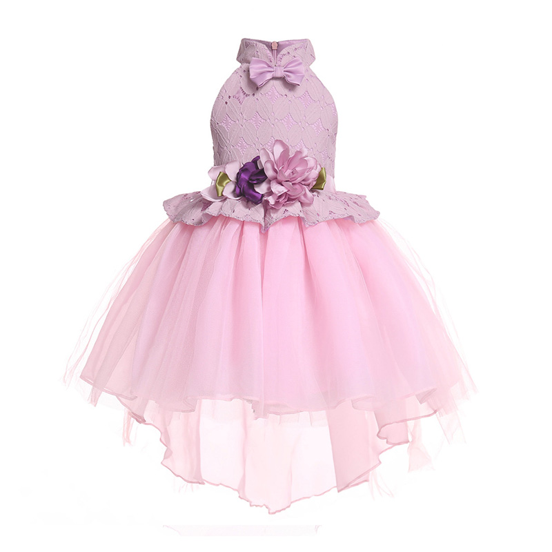 

Lovely Sweet Patchwork Pink Girl Mid Calf Dress