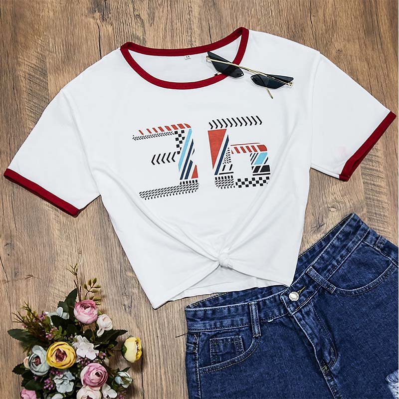 

Lovely Leisure Letter Print White T-shirt