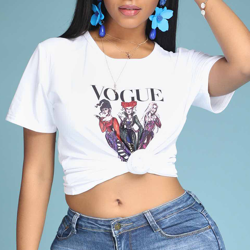 

Lovely Casual O Neck Print Multicolor T-shirt, Multi