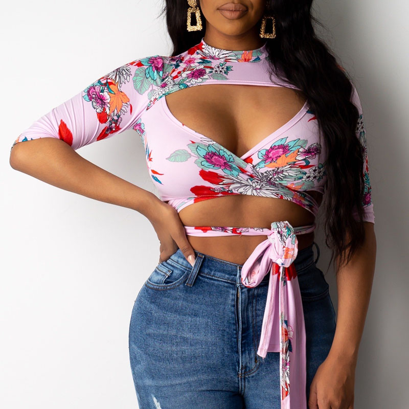 

Lovely Trendy Print Light Purple Blouse