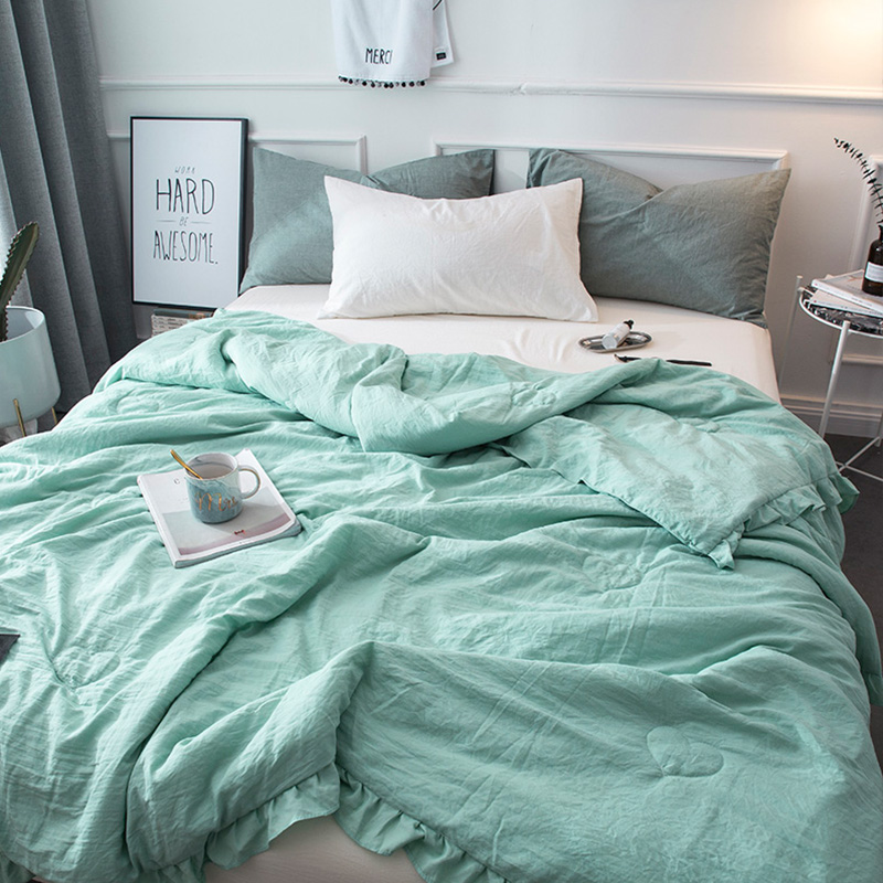 

Lovely Chic Flounce Design Green Blanket