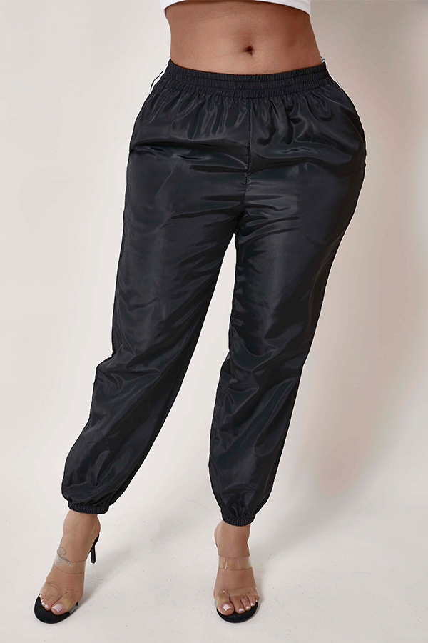

Lovely Casual Patchwork Black Pants