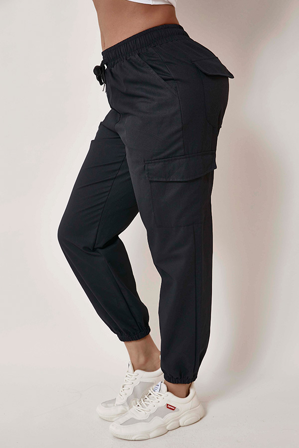 lovely casual pocket patched black pants_pants_bottoms_lovely