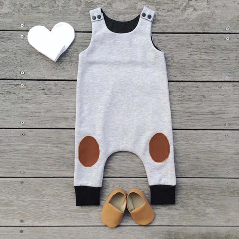 

Lovely Casual Patchwork Grey Boy One-piece Jumpsuit