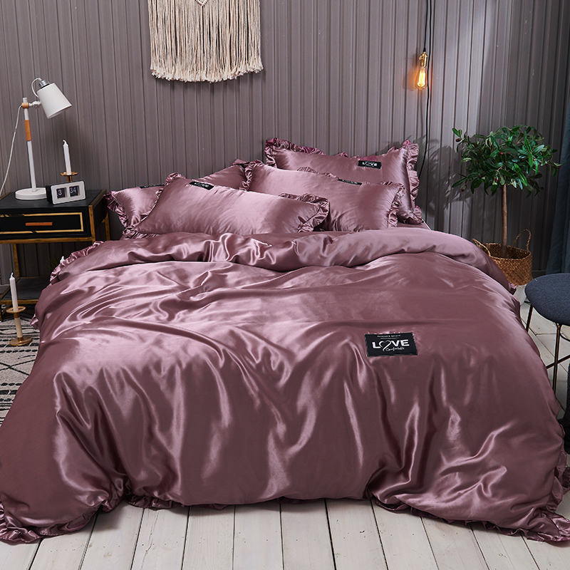 

Lovely Cosy Flounce Design Dusty Pink Bedding Set