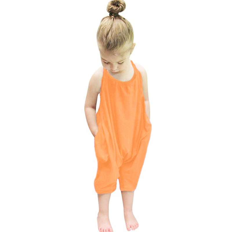 

Lovely Trendy Pocket Patched Orange Girl One-piece Jumpsuit