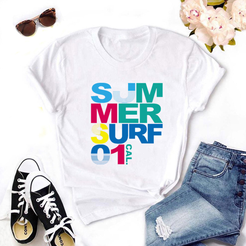 

Lovely Leisure O Neck Letter White T-shirt