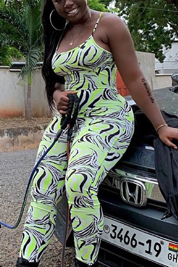 

Lovely Stylish Print White One-piece Jumpsuit
