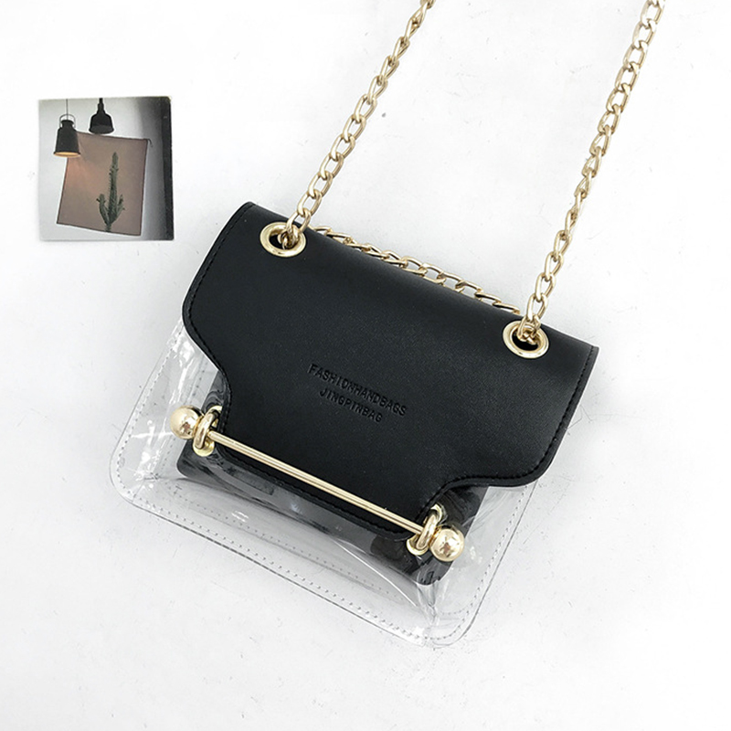 

Lovely Trendy Chain Strap Black Crossbody Bag