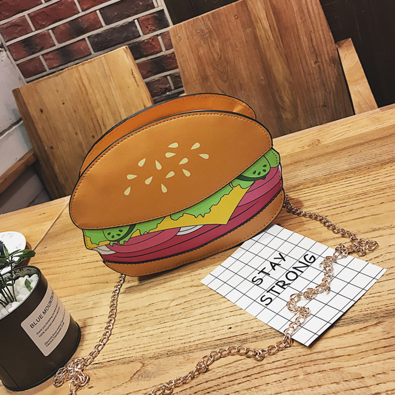 

Lovely Sweet Hamburger Brown Crossbody Bag